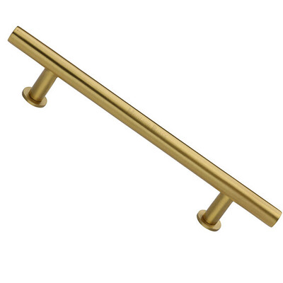 Heritage Brass T Bar Design Cabinet Pull Handle With 16mm Circular Rose (101mm, 128mm, 160mm OR 203mm C/C), Satin Brass - C0362-SB SATIN BRASS - 101mm c/c