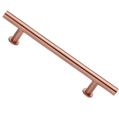 Heritage Brass T Bar Design Cabinet Pull Handle With 16mm Circular Rose (101mm, 128mm, 160mm OR 203mm C/C), Satin Rose Gold - C0362-SRG SATIN ROSE GOLD - 101mm c/c