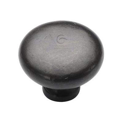 M Marcus Solid Bronze Round Cabinet Knob (32mm OR 38mm), Rustic Dark Bronze - RDB117 RUSTIC DARK BRONZE - 32mm