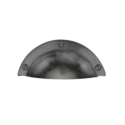 M Marcus Solid Bronze Traditional Cabinet Cup Pull Handle (97mm Length), Rustic Dark Bronze - RDB1700 RUSTIC DARK BRONZE - 97mm Length