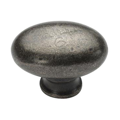 M Marcus Solid Bronze Oval Cabinet Knob (32mm OR 38mm), Rustic Pewter - RPW118 RUSTIC PEWTER - 32mm
