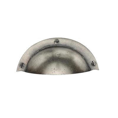 M Marcus Solid Bronze Traditional Cabinet Cup Pull Handle (97mm Length), Rustic Pewter - RPW1700 RUSTIC PEWTER - 97mm Length