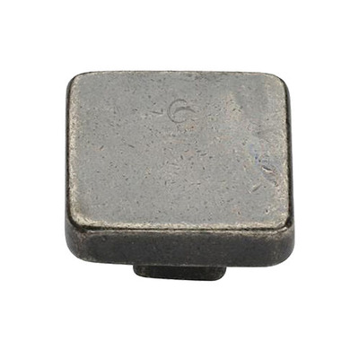 M Marcus Solid Bronze Square Cabinet Knob (32mm OR 38mm), Rustic Pewter - RPW3674 RUSTIC PEWTER - 32mm