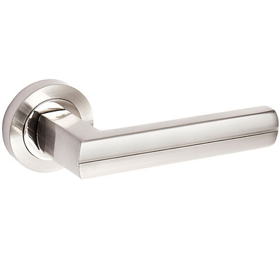 Access Hardware Door Handles On Round Rose, Dual Chrome Plated Aluminium - D2810DA (sold in pairs) DUAL FINISH CHROME PLATED ALUMINIUM