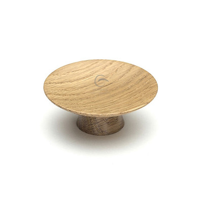 Heritage Brass Wooden Convex Cabinet Knob Olympia Design (50mm OR 65mm Diameter), Oak Finish - W4343-50-OAK OAK FINISH - 50mm