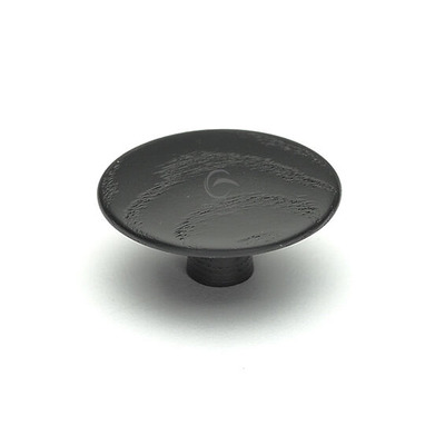 Heritage Brass Wooden Mushroom Cabinet Knob Split Design (48mm OR 64mm Diameter), Black Ash Finish - W4466-48-ASH BLACK ASH FINISH - 48mm