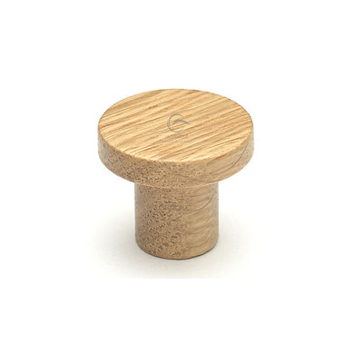 Heritage Brass Wooden Round Cabinet Knob Circum Design (33mm OR 48mm Diameter), Oak Finish - W4470-33-OAK OAK FINISH - 33mm