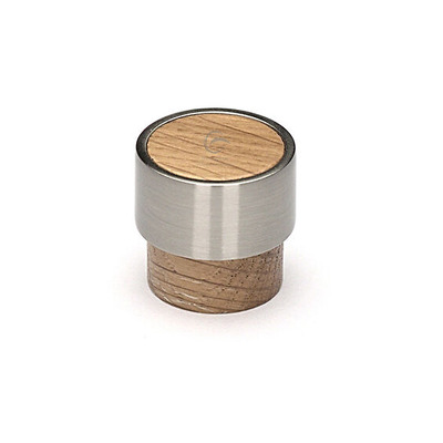 Heritage Brass Wooden Cabinet Knob Radio Design (26mm OR 49mm Diameter), Oak Finish - W4370-26-OAK OAK FINISH - 26mm