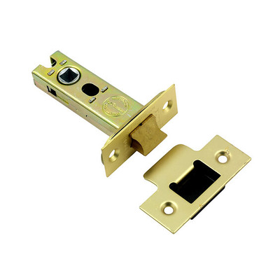 Prima Heavy Duty 3 OR 4 Inch Tubular Latches (Bolt Through), Satin Brass - BH77SB 102mm (4 INCH) - SATIN BRASS