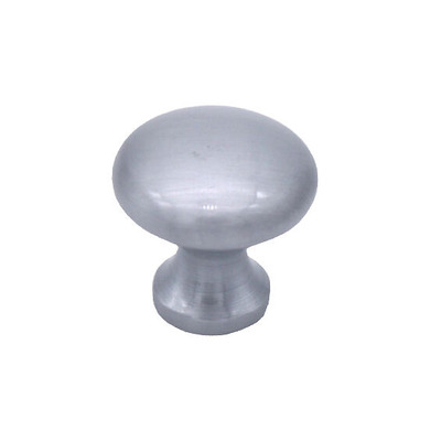 Spira Brass Mushroom Cupboard Door Knob (25mm, 32mm OR 38mm), Satin Chrome - SB2329SC SATIN CHROME - 25mm
