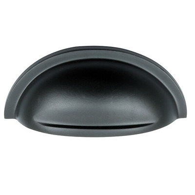 Prima Concealed Hooded Cupboard Cup Pull Handle (90mm x 45mm), Matt Black - MB2006 MATT BLACK