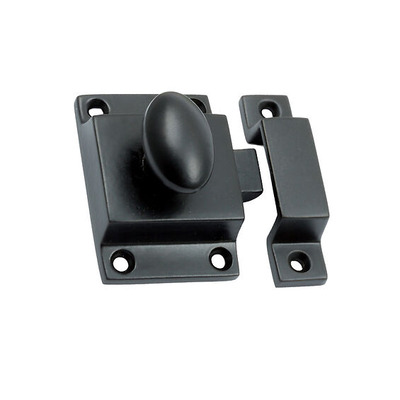 Prima Cupboard Catch With Oval Knob, Matt Black - MB899 MATT BLACK