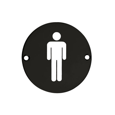 Zoo Hardware ZSS Door Sign - Male Sex Symbol, Powder Coated Black - ZSS01-PCB POWDER COATED BLACK