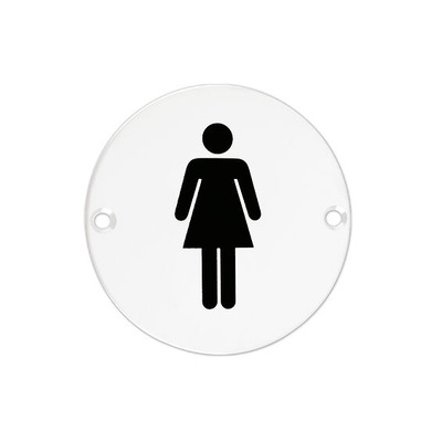 Zoo Hardware ZSS Door Sign - Female Sex Symbol, Powder Coated White - ZSS02-PCW POWDER COATED WHITE