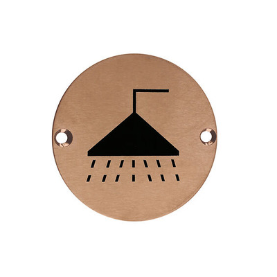 Zoo Hardware ZSS Door Sign - Shower Symbol, PVD Bronze - ZSS04-PVDBZ PVD BRONZE