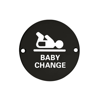 Zoo Hardware ZSS Door Sign - Baby Change Symbol, Powder Coated Black - ZSS08-PCB POWDER COATED BLACK