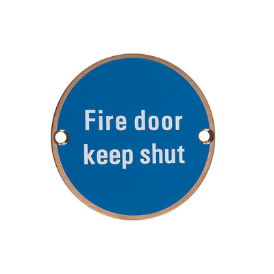 Zoo Hardware ZSS Door Sign - Fire Door Keep Shut, PVD Bronze - ZSS09-PVDBZ PVD BRONZE