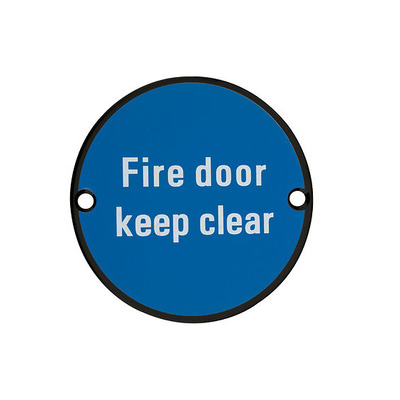 Zoo Hardware ZSS Door Sign - Fire Door Keep Clear, Powder Coated Black - ZSS11-PCB POWDER COATED BLACK