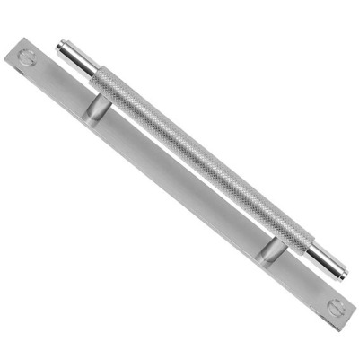 Access Hardware Knurled T-Bar Cabinet Handle On Backplate (96mm, 128mm OR 192mm c/c), Satin Stainless Steel - P110611S SATIN STAINLESS STEEL - 96mm c/c
