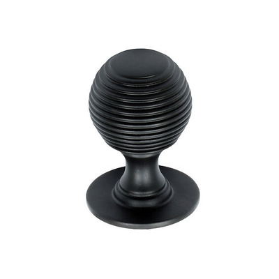 Prima Queen Anne Reeded Solid Cupboard Knobs (25mm, 32mm Or 38mm), Matt Black - MB974 MATT BLACK - 32mm