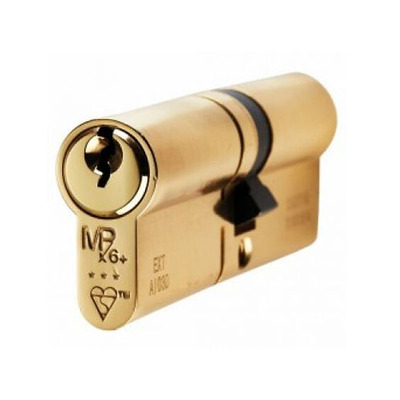 Eurospec MPx6 Euro Profile British Standard 6 Pin Double Cylinders (Various Sizes), Polished Brass - CYX71270PB 90mm (45mm/45mm) - KEYED TO DIFFER