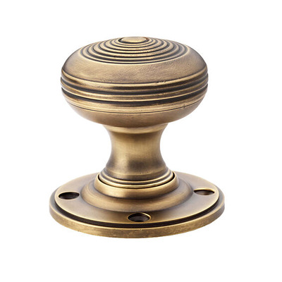 Alexander & Wilks Christoph Mortice Door Knob, Antique Brass - AW303-50-AB (sold in pairs) ANTIQUE BRASS