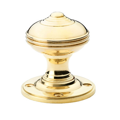 Alexander & Wilks Romeo Mortice Door Knob, Unlacquered Brass - AW304-50-UB (sold in pairs) UNLACQUERED BRASS