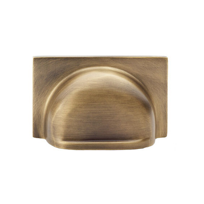 Alexander & Wilks Quantock Cupboard Cup Handle (40mm c/c), Antique Brass - AW907AB ANTIQUE BRASS - 40mm c/c