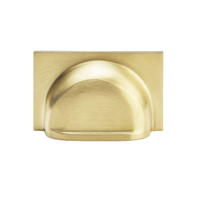 Alexander & Wilks Quantock Cupboard Cup Handle (40mm c/c), Satin Brass PVD - AW907SBPVD SATIN BRASS PVD - 40mm c/c