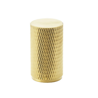 Alexander & Wilks Brunel Knurled Cupboard Knob (20mm OR 35mm), Satin Brass PVD - AW800-20-SBPVD SATIN BRASS PVD - 20mm