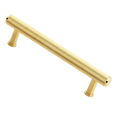 Alexander & Wilks Crispin Knurled T-bar Cupboard Pull Handle (128mm, 160mm OR 224mm c/c), Satin Brass PVD - AW809-SBPVD SATIN BRASS PVD - 224mm c/c
