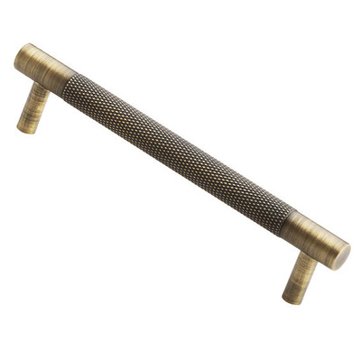 Alexander & Wilks Brunel Knurled T-Bar Cupboard Pull Handle (96mm - 448mm c/c), Antique Brass - AW810-AB ANTIQUE BRASS - 160mm c/c