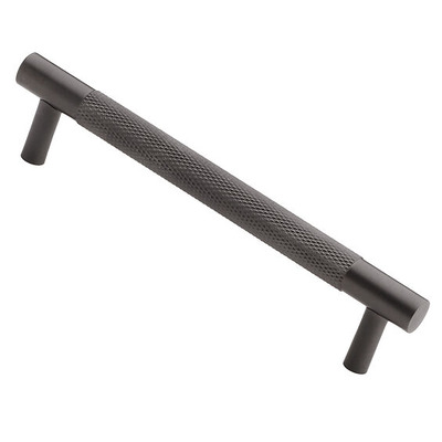 Alexander & Wilks Brunel Knurled T-Bar Cupboard Pull Handle (96mm - 448mm c/c), Dark Bronze PVD - AW810-DBZPVD DARK BRONZE PVD - 96mm c/c