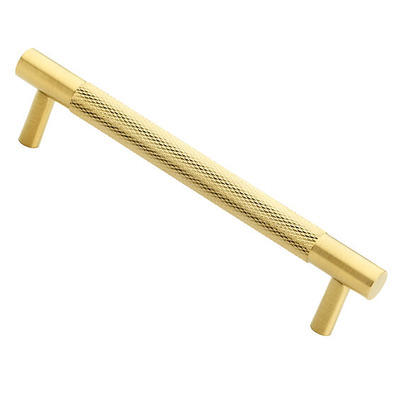 Alexander & Wilks Brunel Knurled T-Bar Cupboard Pull Handle (96mm - 448mm c/c), Satin Brass PVD - AW810-SBPVD SATIN BRASS PVD - 224mm c/c