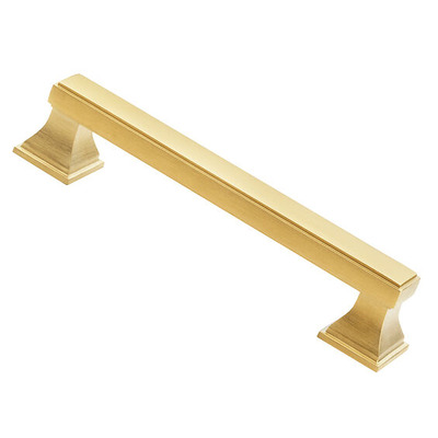 Alexander & Wilks Jesper Square Cupboard Pull Handle (128mm, 160mm OR 224mm c/c), Satin Brass PVD - AW813-SBPVD SATIN BRASS PVD - 128mm c/c