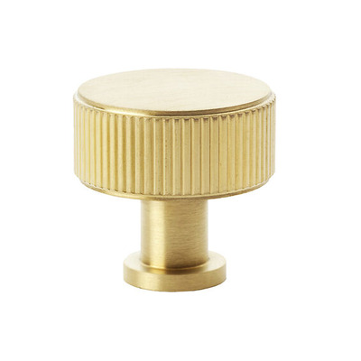 Alexander & Wilks Lucia Reeded Cupboard Knob (29mm OR 35mm), Satin Brass PVD - AW807R-SBPVD SATIN BRASS PVD - 29mm