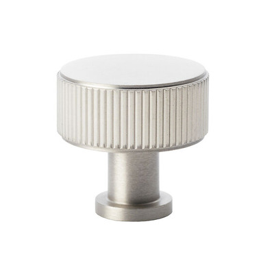 Alexander & Wilks Lucia Reeded Cupboard Knob (29mm OR 35mm), Satin Nickel - AW807R-SN SATIN NICKEL - 35mm