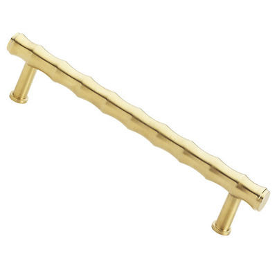 Alexander & Wilks Crispin Bamboo T-Bar Cupboard Pull Handle (128mm, 160mm OR 224mm c/c), Satin Brass PVD - AW809B-SBPVD SATIN BRASS PVD - 128mm c/c