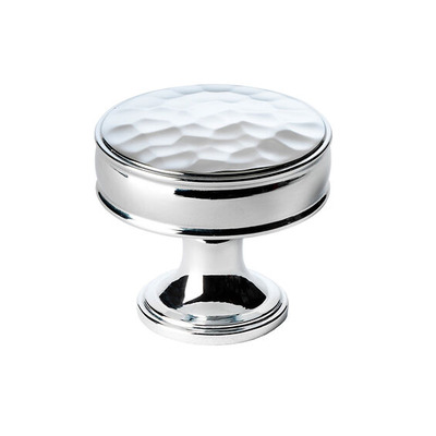 Alexander & Wilks Lynd Hammered Cupboard Knob (32mm OR 38mm), Polished Chrome - AW818-PC POLISHED CHROME - 32mm