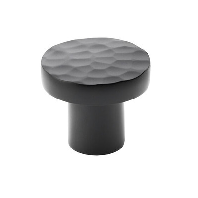 Alexander & Wilks Hanover Hammered Cupboard Knob (30mm OR 38mm), Black - AW820-BL BLACK - 30mm