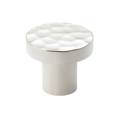 Alexander & Wilks Hanover Hammered Cupboard Knob (30mm OR 38mm), Polished Nickel - AW820-PN POLISHED NICKEL - 30mm