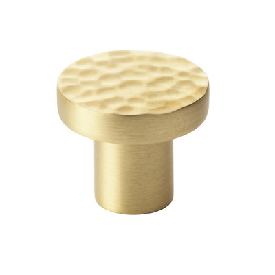 Alexander & Wilks Hanover Hammered Cupboard Knob (30mm OR 38mm), Satin Brass - AW820-SB SATIN BRASS - 30mm