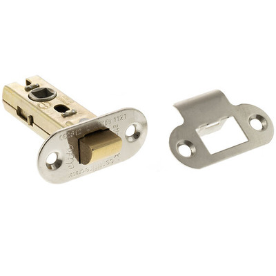 Atlantic Hardware 2.5 OR 3 Inch Radius Tubular Latches (Bolt Through), Polished Nickel - ALRCE25PN 76mm (3 INCH) POLISHED NICKEL