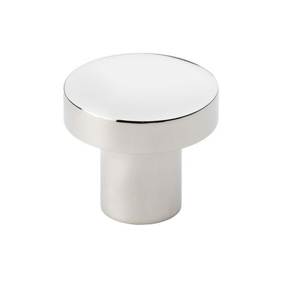 Alexander & Wilks Hanover Plain Cupboard Knob (30mm OR 38mm), Polished Nickel - AW821-30-PN POLISHED NICKEL - 30mm