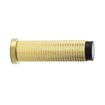 Alexander & Wilks Architectural Heavyweight Brunel Knurled Door Stop, Satin Brass PVD - AW600-75-SBPVD SATIN BRASS PVD