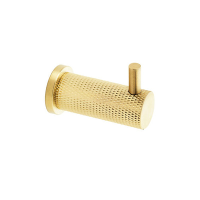 Alexander & Wilks Brunel Knurled Coat Hook, Satin Brass PVD - AW775SBPVD SATIN BRASS PVD