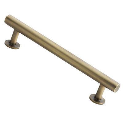 Alexander & Wilks Round T-Bar Cupboard Pull Handle (128mm, 160mm OR 192mm c/c), Antique Brass - AW814-AB ANTIQUE BRASS - 128mm c/c