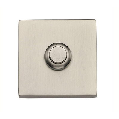 Heritage Brass Square Bell Push (54mm x 54mm), Satin Nickel - V1188-SN SATIN NICKEL
