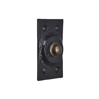 Spira Brass Rectangular Bell Push (45mm x 80mm), Black Antique - BR4362 BLACK ANTIQUE