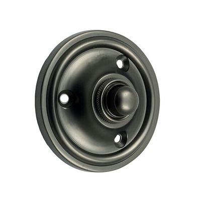 Prima Victorian Circular Bell Push (60mm Diameter), Dark Bronze - DB39 DARK BRONZE